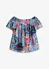 Blouse à encolure Bardot en viscose mélangée, bonprix