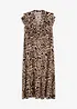 Robe midi avec volants en crêpe texturé, bonprix