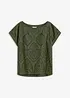 T-shirt à broderies anglaises, bonprix