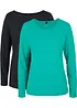 Lot de 2 T-shirts manches longues, bonprix