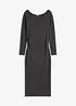 Robe midi froncée sur les côtés contenant du cachemire, bonprix