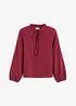 Blouse manches longues à col volanté, bonprix