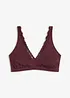 Brassière côtelée avec coton et dentelle, bonprix