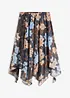 Jupe midi asymétrique en voile imprimé, bonprix