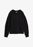 Sweat-shirt en coton à large col côtelé, bonprix