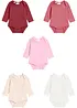 Lot de 5 bodies bébé manches longues 100% coton, bonprix