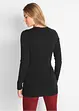 Pull long basique à col V, bonprix