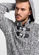 Pull coton à capuche en grosse maille, bonprix