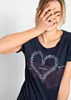 T-shirt coton à imprimé cœur, bonprix