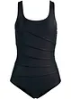 Maillot 1 pièce sculptant, maintien léger, avec plis décoratifs, bonprix