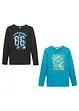 Lot de 2 T-shirts manches longues, bonprix