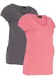 Lot de 2 T-shirts basiques de grossesse, bonprix