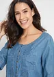 Robe en coton jean longueur genou, demi-manches, bonprix