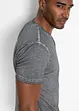 T-shirt col tunisien, aspect délavé, 100% coton, bonprix