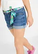 Short en jean taille mi-haute, avec ceinture, bonprix