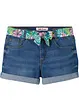 Short en jean taille mi-haute, avec ceinture, bonprix