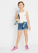 Short en jean taille mi-haute, avec ceinture, bonprix