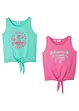 Lot de 2 tops 100% coton, bonprix