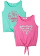 Lot de 2 tops 100% coton, bonprix