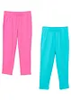 Lot de 2 leggings corsaire en coton extensible, bonprix
