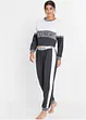 Pyjama avec T-shirt manches longues raccourci, bpc bonprix collection
