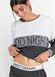 Pyjama avec T-shirt manches longues raccourci, bpc bonprix collection