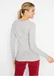 Pull col en V en fine maille, bonprix