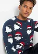 Pull en maille fine avec motif de Noël, bonprix