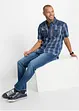 Chemise manches courtes avec empiècement en jean, bonprix