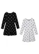 Lot de 2 robes T-shirt fille avec coton, bonprix