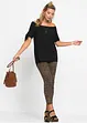 T-shirt col Bardot à détail nœud, bonprix