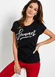 T-shirt avec inscription à sequins, bonprix