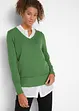 Pull col en V en fine maille, bonprix