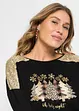 T-shirt manches longues oversize avec motif de Noël et jolies paillettes, BODYFLIRT boutique