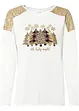 T-shirt manches longues oversize avec motif de Noël et jolies paillettes, BODYFLIRT boutique