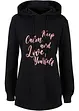 Sweat-shirt sport et féminin avec inscription métallisée, fentes latérales pour une plus grande liberté de mouvement, capuche., bonprix