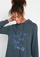 Sweat-shirt sport et féminin avec inscription métallisée, fentes latérales pour une plus grande liberté de mouvement, capuche., bonprix