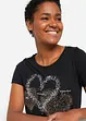 T-shirt coton à imprimé cœur, bonprix