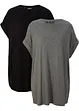 Lot de 2 T-shirts longs avec manches retroussées, bonprix