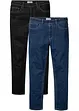 Lot de 2 jeans thermo Regular Fit à taille extensible, Straight, bonprix