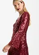 Robe à sequins et manches trompette, bonprix