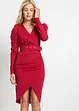 Robe midi en crêpe texturé avec ceinture, bonprix