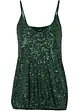 Top à bretelles fines et sequins, matière douce, bonprix