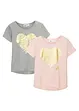 Lot de 2 t-shirts fille en coton, bonprix