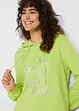 Sweat-shirt sport et féminin avec inscription métallisée, fentes latérales pour une plus grande liberté de mouvement, capuche., bonprix