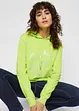 Sweat-shirt sport et féminin avec inscription métallisée, fentes latérales pour une plus grande liberté de mouvement, capuche., bonprix
