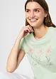 Lot de 2 T-shirts basiques avec imprimé, bonprix