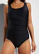 Maillot 1 pièce sculptant, maintien léger, avec plis décoratifs, bonprix