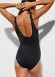 Maillot 1 pièce sculptant, maintien léger, avec plis décoratifs, bonprix