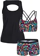 Tankini (ens. 3 pces) avec haut brassière, bonprix